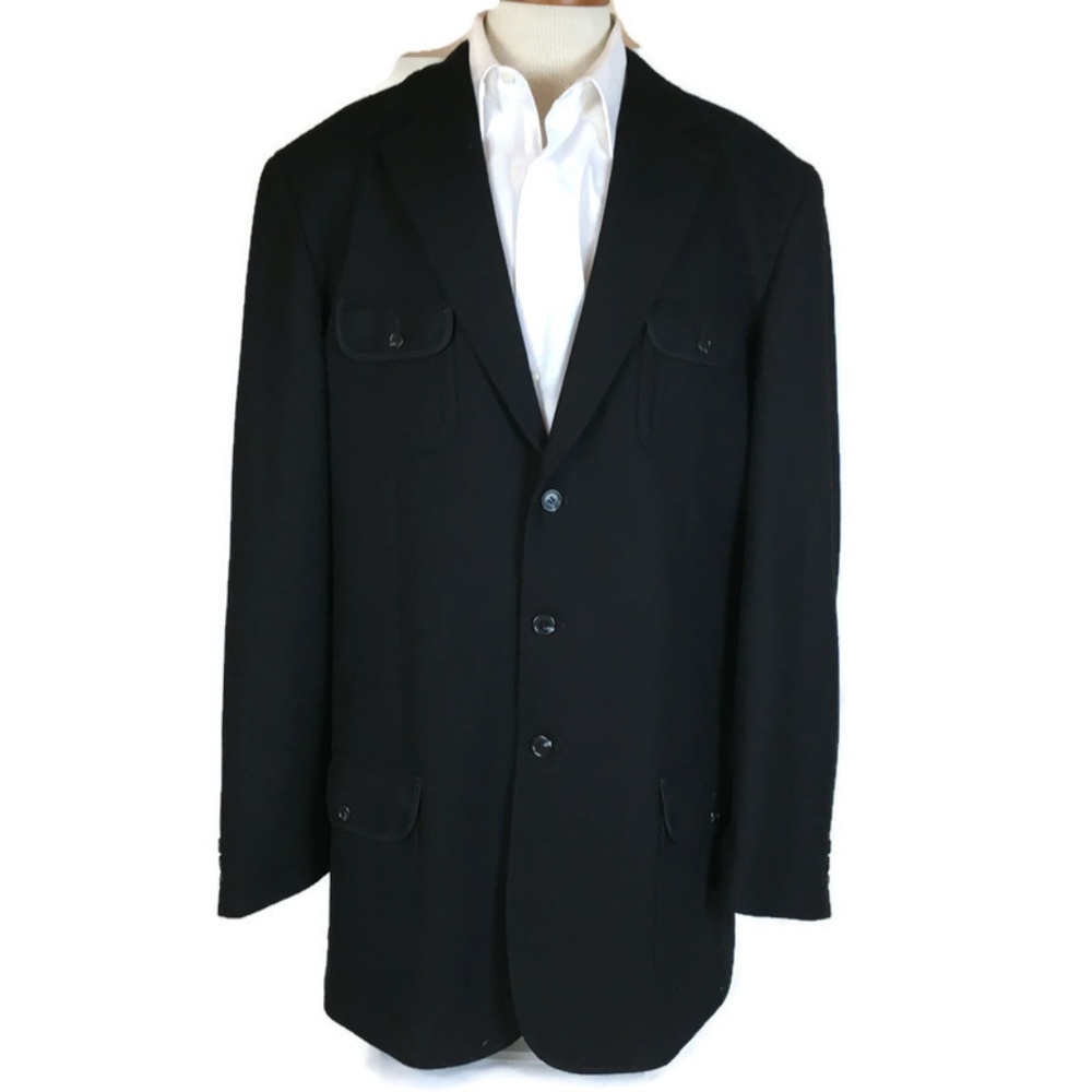 Sean John Sports Coat Size XXL Black 4 Pocket